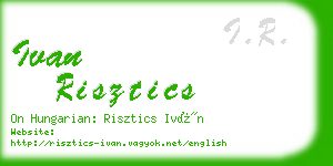 ivan risztics business card